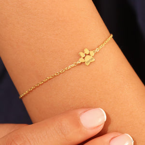 Paw Print Name Bracelet,Custom Elegant Dog Paw Bracelet,Pet Name Bracelet,Pet Lover Gift, Christmas gifts