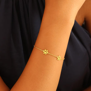 Paw Print Name Bracelet,Custom Elegant Dog Paw Bracelet,Pet Name Bracelet,Pet Lover Gift, Christmas gifts