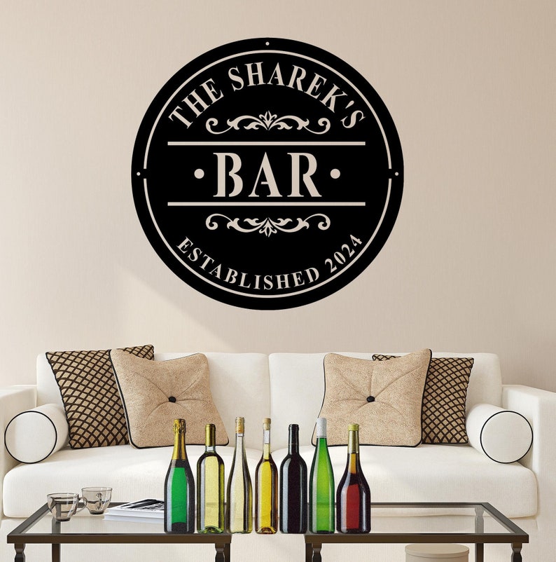 Personalized Metal Bar Wall Sign, Custom Bar Sign, Bar Wall Art Decor,Man Cave Decor,Custom Home Bar Sign,Pub Name Decor,Bar Decor