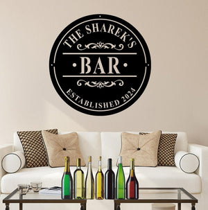 Personalized Metal Bar Wall Sign, Custom Bar Sign, Bar Wall Art Decor,Man Cave Decor,Custom Home Bar Sign,Pub Name Decor,Bar Decor