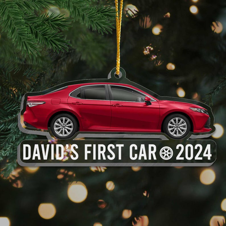 Personalized My First Car Photo Ornament 2025 , First Car Gift for Driver, Driver Appreciation Gift, Customized Picture New Cars Ornaments