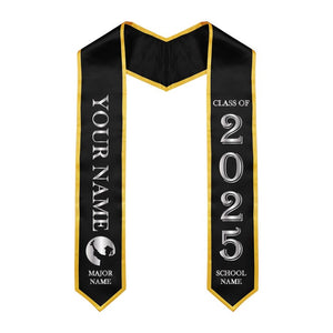 Graduation Stole, Personalized College Graduation Sash Custom Text, Stole for Graduation Classic Graduation Accessory, 3 Color Options