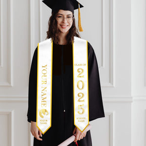 Graduation Stole, Personalized College Graduation Sash Custom Text, Stole for Graduation Classic Graduation Accessory, 3 Color Options