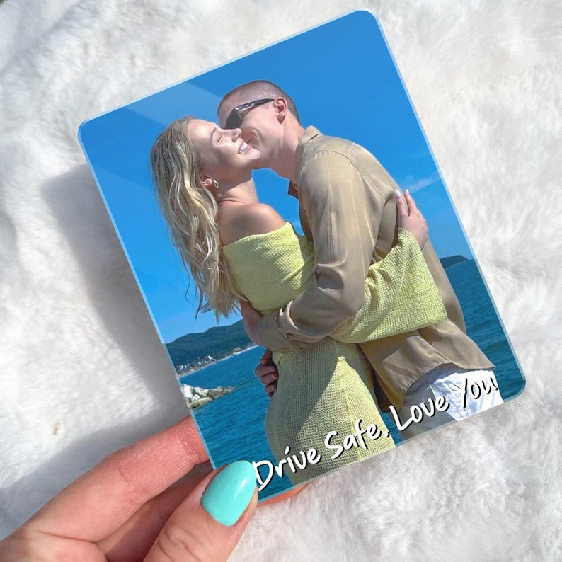 Personalized Valentine's Day Gift For Him, Custom Photo Car Visor Clip, Boyfriend Husband Gifts, Custom Drive Safe Sun Visor Picture Clip