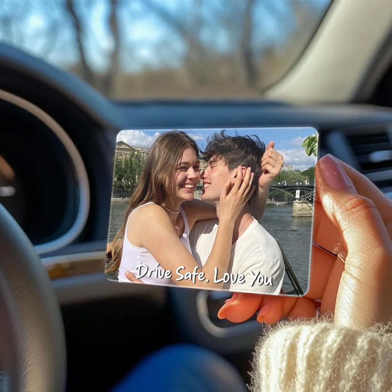 Personalized Valentine's Day Gift For Him, Custom Photo Car Visor Clip, Boyfriend Husband Gifts, Custom Drive Safe Sun Visor Picture Clip