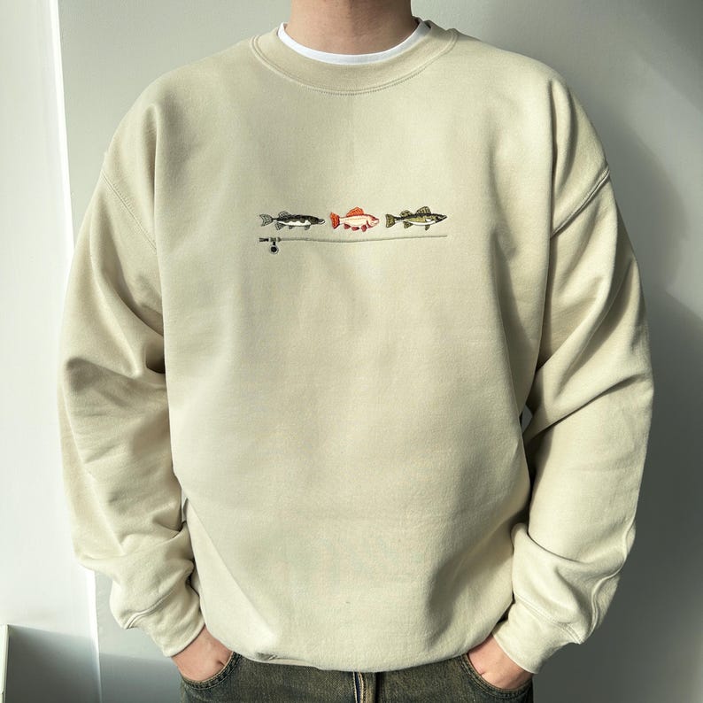 Vintage fishing sweatshirt crewneck, Fishing shirt, Fisherman sweater, Fishing gifts, Outdoor Outfitters, Fishing embroidered sweatshirt