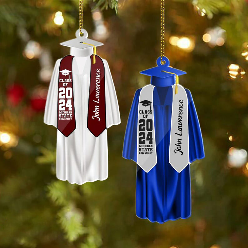 Personalized Graduation Ornaments Class of 2025, Graduation Ornament, High School Graduation Gift, College Graduation, New Graduate Gift