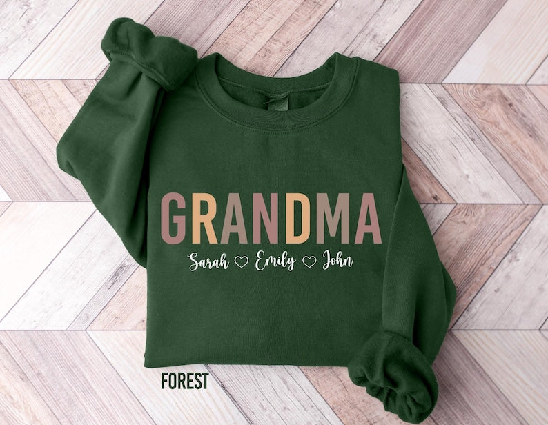 Personalized Grandma Sweatshirt with Names, Custom Grandma Sweatshirt, Nana T-Shirt, Gramma With Children Names Apparel, Mother's Day Gift