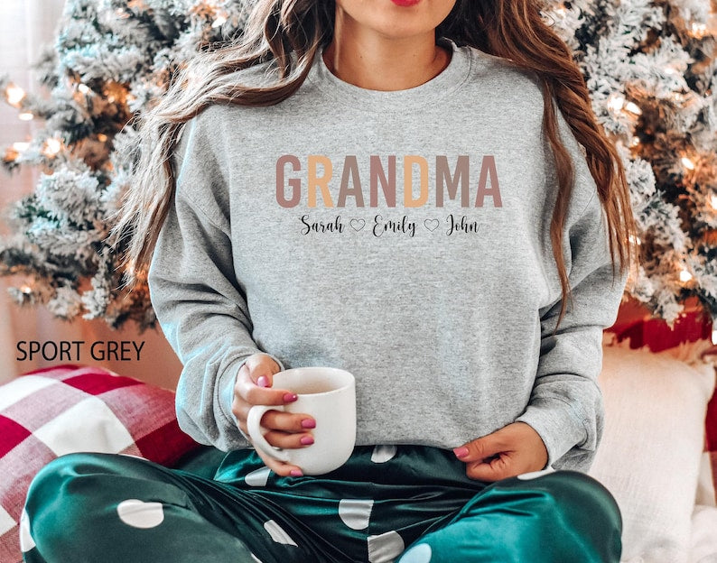 Personalized Grandma Sweatshirt with Names, Custom Grandma Sweatshirt, Nana T-Shirt, Gramma With Children Names Apparel, Mother's Day Gift