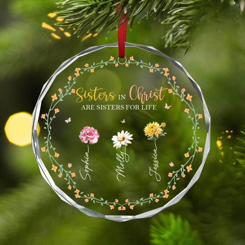 Personalized Sisters In Christ Ornament, Christian Bible Study Group Gift, Best Friends Gift, Friendship BFF Ornament, Faith Christmas Gifts