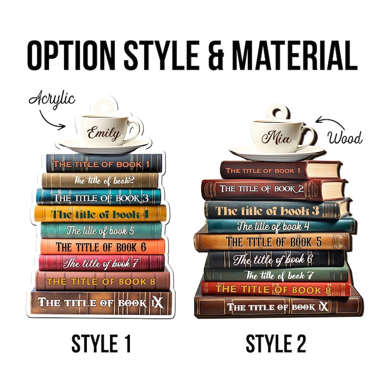 Personalized Christmas Book Name Ornament, Book Lover Gift, Bookworm Gifts, 2025 Christmas Ornaments - Flat Printed Acrylic Ornament