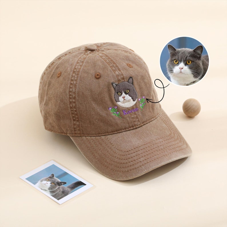 Custom EMBROIDERED Pet Hat Using Pet Photo Personalized Dog Hat Custom Cat Hat Custom Pet Cap Dog Hat Custom Dog Baseball Cap Dog Mom Hat