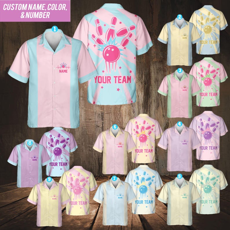 Personalized Vintage Bowling Hawaiian Shirt for Men Women Kid Youth, Custom Name Bowling Shirt, Bowling Hawaiian Shirt, Bowling Party Shirt