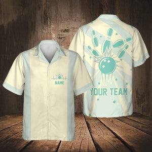 Personalized Vintage Bowling Hawaiian Shirt for Men Women Kid Youth, Custom Name Bowling Shirt, Bowling Hawaiian Shirt, Bowling Party Shirt