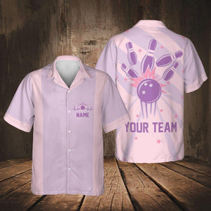 Personalized Vintage Bowling Hawaiian Shirt for Men Women Kid Youth, Custom Name Bowling Shirt, Bowling Hawaiian Shirt, Bowling Party Shirt