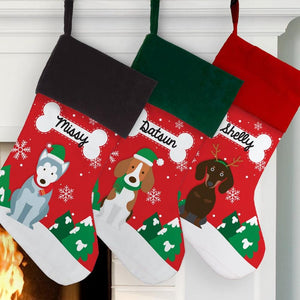 Personalized Christmas Dog Breeds Stocking, Custom Pet Stocking, Dog Stocking, New Dog Gifts, Personalized Gifts For Dog Lover