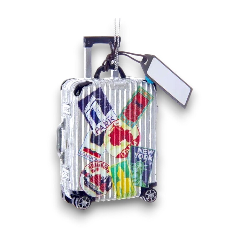 Travel Suitcase Ornament Personalized | Custom Travel Christmas Gift 2025 | Vacation Memory