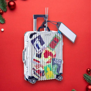 Travel Suitcase Ornament Personalized | Custom Travel Christmas Gift 2025 | Vacation Memory