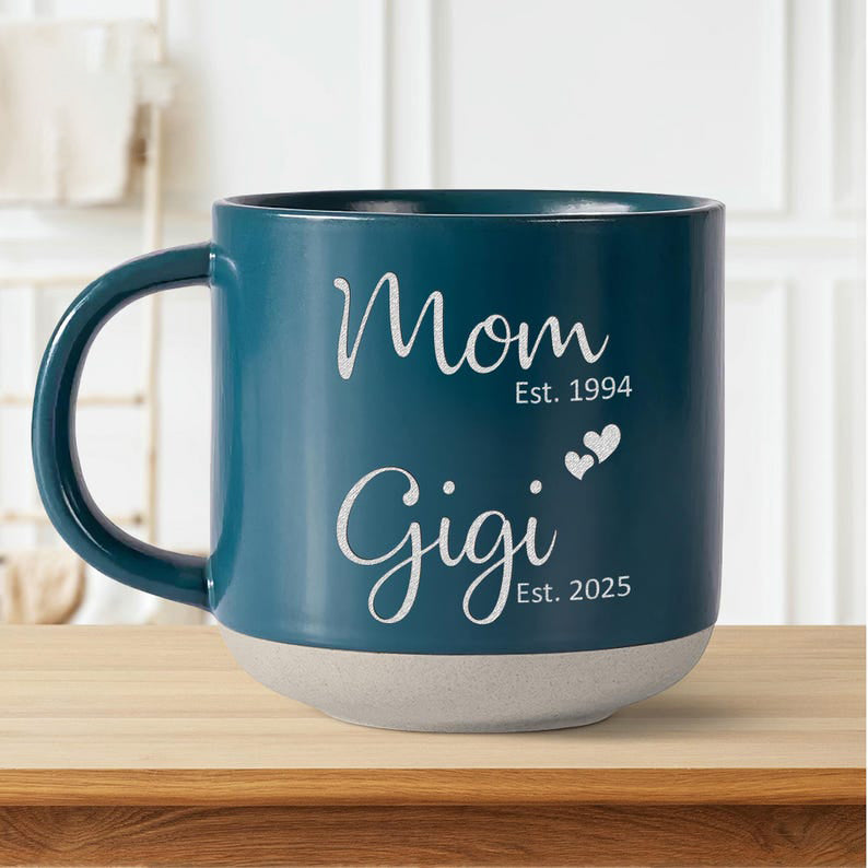 Personalized Grandma Mug Engraved Mug, New Grandma Mug Est 2025 Gift, Future Gigi Pregnancy Announcement, First Time Nana Mimi Cup Gifts