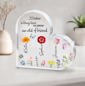 Personalized Birth Month Best Friend Acrylic Plaque, Custom Friend Keepsake, Besties Friendship Gift, Best Friend Gift, BFF Birthday Gifts