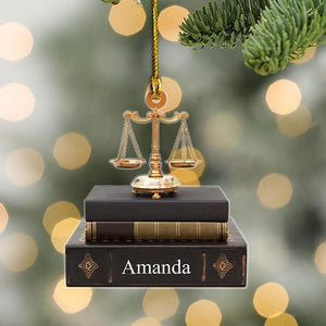 Customized Lawyer Christmas Ornament Personalized, Judge Ornament, Scales of Justice Ornament, Attorney Ornament, Custom Lawyer Gift
