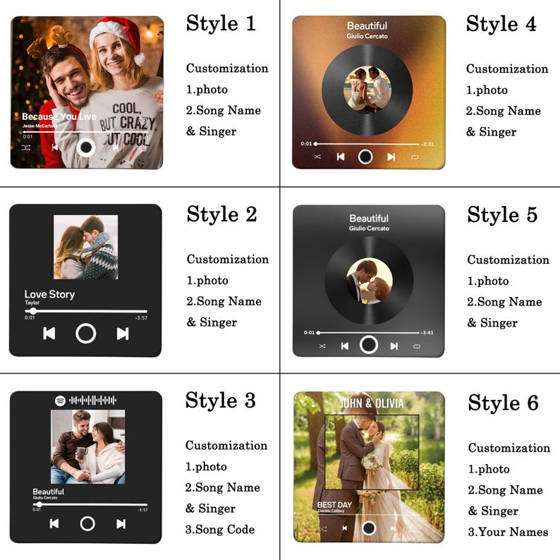 Custom Music Fridge Magnet, Personalized Photo & Music Fridge Magnet, Play Whole Song Music Box, Anniversary Gift for Him, Father's Day Gift