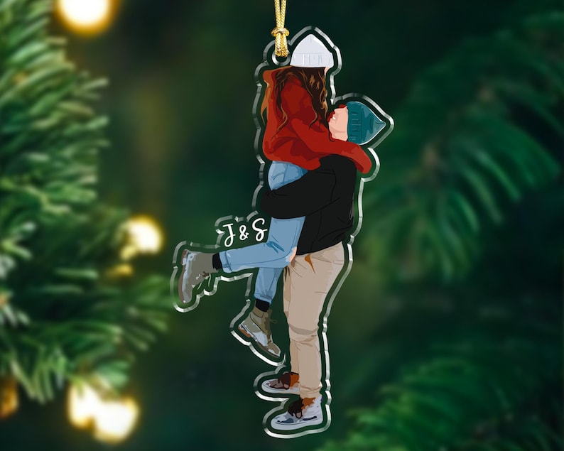 Custom Portrait from Photo, Couple Ornament, Christmas Gift for Him, Valentine Day Gift, Couple Gifts, Anniversary Gift, Ornament with Photo