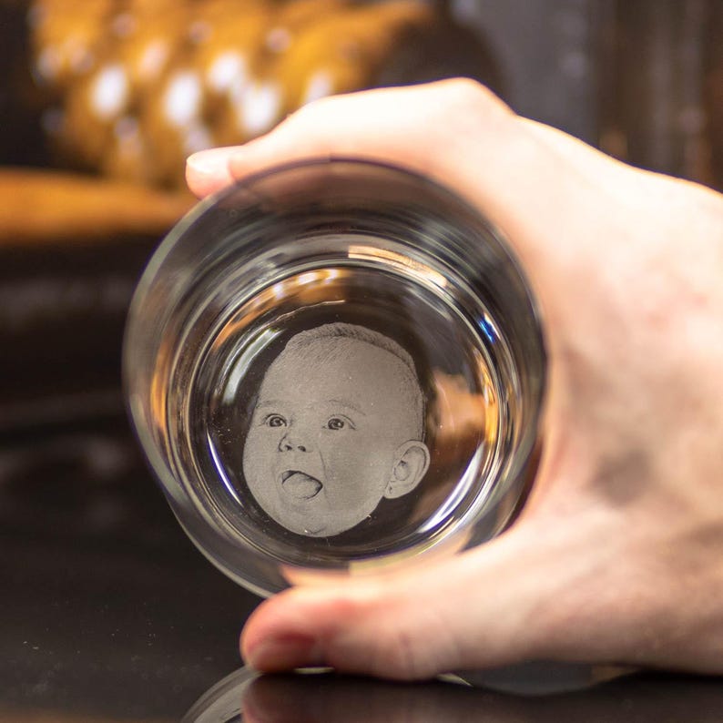 Personalized Whiskey Glass - Handwriting Gift for Him - Anniversary Birthday Christmas Base Etch