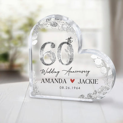 Personalized 60th Anniversary Gift, Diamond Wedding Anniversary Gift, 60th Wedding Anniversary Acrylic Plaque, Gift for Parents Grandparents