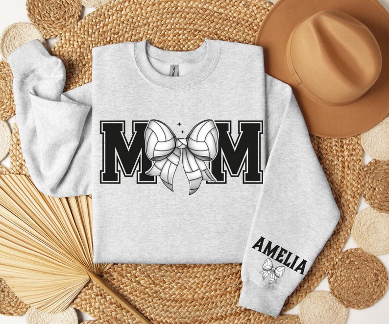 Custom Coquette Volleyball Sweatshirt, Volleyball Bow Sweat, Volleyball Mom Hoodie, Game Day Hoodie, Trendy Mother Gift, Mother Day Gift