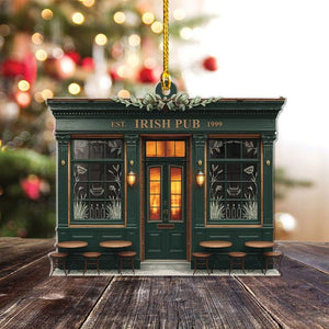 Personalized Pub Christmas FLAT 2D Ornament,Custom Pub Decor,Irish Pub Christmas Ornament,Bar Ornaments,Beverage Ornament,Cocktail Ornaments