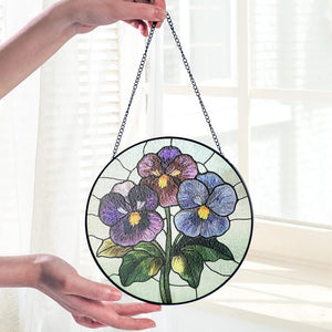 Birth Flower GLASS Suncatcher Ornament, Birth Month Flower Acrylic Window Hanging, Birth Flower Memorial Gift, Mothers Day Gift For Mom