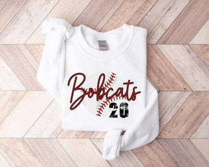 Personalized Baseball Sweatshirt, Baseball Team Name & Number Shirt, Game Day Shirt, Custom Baseball Team Shirt, Baseball Jersey Number