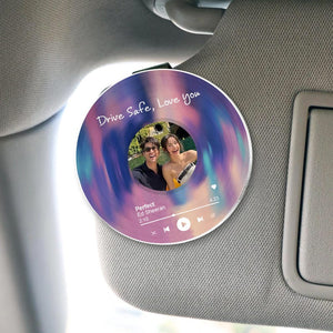 Personalized Valentine's Day Gift For Him, Custom Song & Photo Car Visor Clip, Boyfriend Husband Gifts, Drive Safe Photo Couples Visor Clip