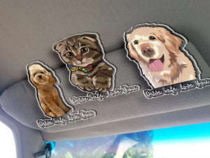 Personalized Valentine's Day Gift For Him Dog Dad, Custom Pet Photo Portrait Car Visor Clip, Pet Lovers Gift, Dog Mom Gift, Loss Of Dog Gift