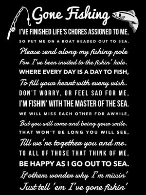 Gone Fishing Poem Memorial Photo Frame: Personalized Fisherman Memory Gift