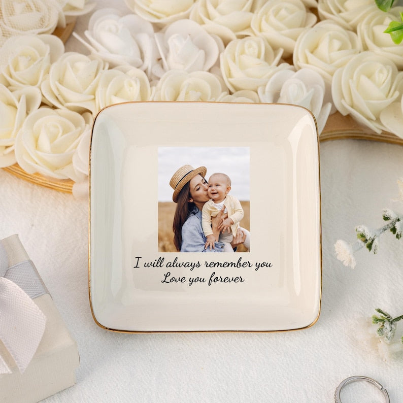 Personalized Photo Ring Dish,Custom Picture Trinket Tray,Jewelry Storage,Friends Jewelry Dish,Gift for Mom Sister,Anniversary Photo Gifts