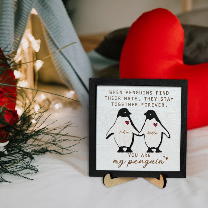 Personalized Penguin Couple Romantic, Penguin Gifts, Personalised You're My Penguin, Gift For Him, Her, Gift for Girlfriend, Boyfriend Gifts