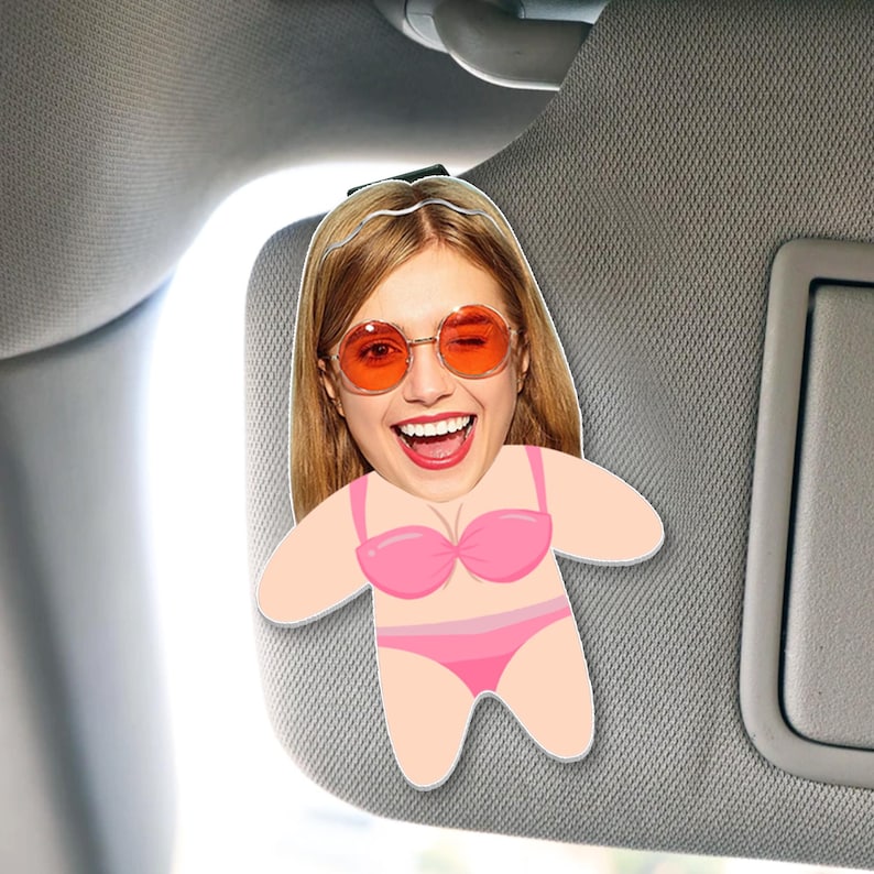 Personalized Valentine's Day Gift For Him, Funny Face Photo Car Visor Clip, Boyfriend Husband Gifts, Custom Sun Car Visor Clip With Picture