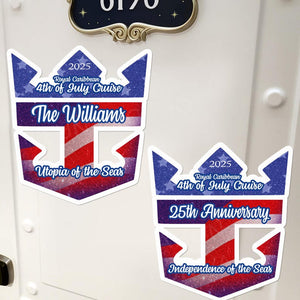 July 4th Cruise Door Magnets Royal Caribbean | Personalized 4th of July Royal Caribbean Cruise Door Cruise Magnets | Cruise Door Magnet Sign