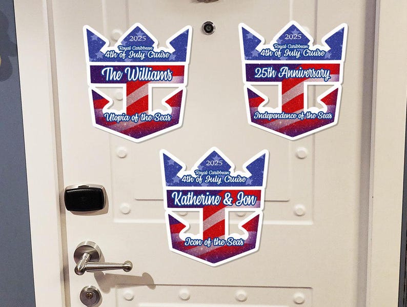 July 4th Cruise Door Magnets Royal Caribbean | Personalized 4th of July Royal Caribbean Cruise Door Cruise Magnets | Cruise Door Magnet Sign