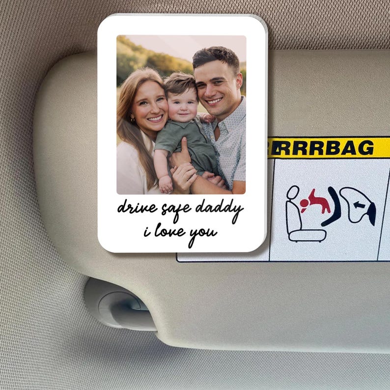 Personalized Valentine's Day Gift For Him, Custom Photo Car Visor Clip, Husband Gifts, Drive Safe Visor Clip With Picture Gift For Boyfriend