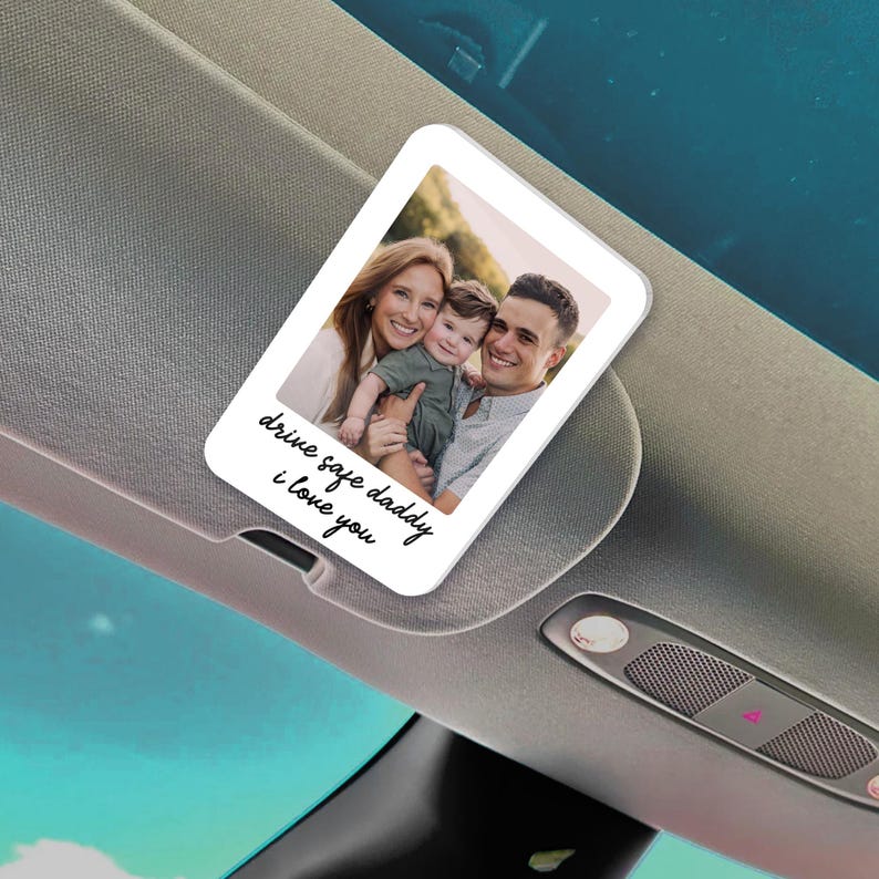 Personalized Valentine's Day Gift For Him, Custom Photo Car Visor Clip, Husband Gifts, Drive Safe Visor Clip With Picture Gift For Boyfriend