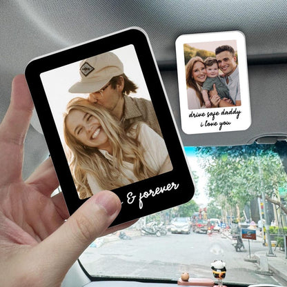 Personalized Father's Gift For Dad, Custom Family Photo Car Visor Clip, Daddy Gifts, Drive Safe Visor Clip With Picture Gift For Husband