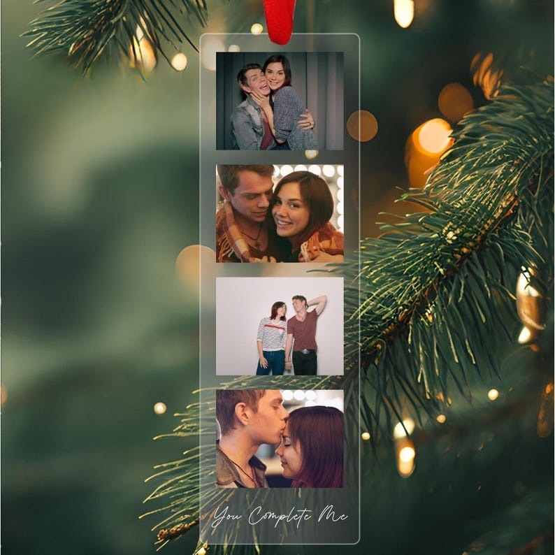 Custom Photo Strip Ornament - Custom photos Ornament Name - Acrylic Stocking Tag - Holiday Ornament - Family Stocking Stuffer