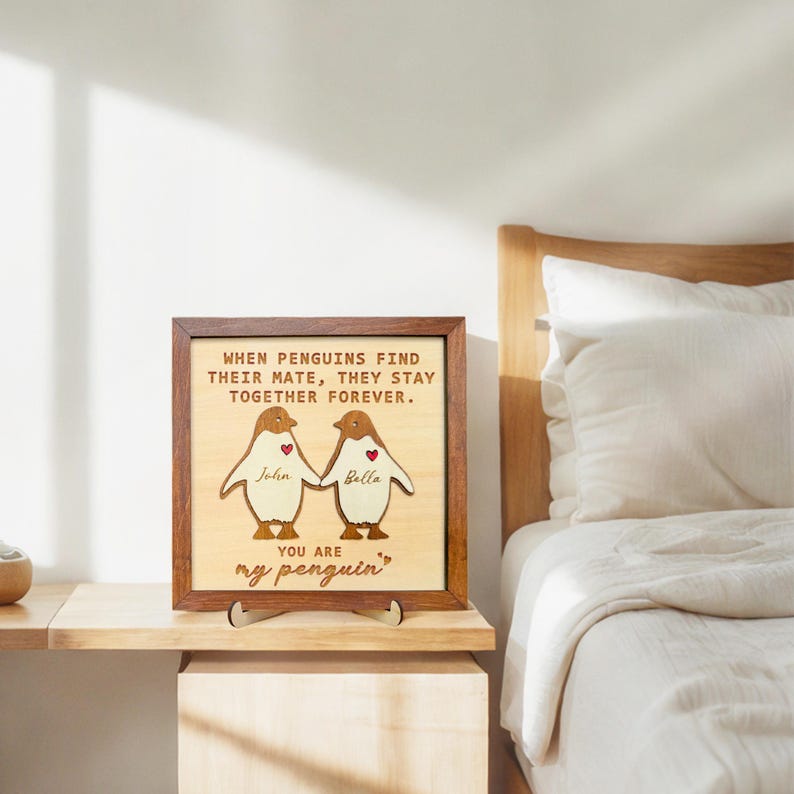 Personalized Penguin Couple Romantic, Penguin Gifts, Personalised You're My Penguin, Gift For Him, Her, Gift for Girlfriend, Boyfriend Gifts