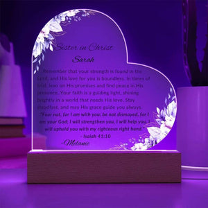 Sister in Christ Friendship Gift Plaque, Thankful for You Gift for Women, Faith Gift for Friend, Christian Thank you Religious Friend Gift