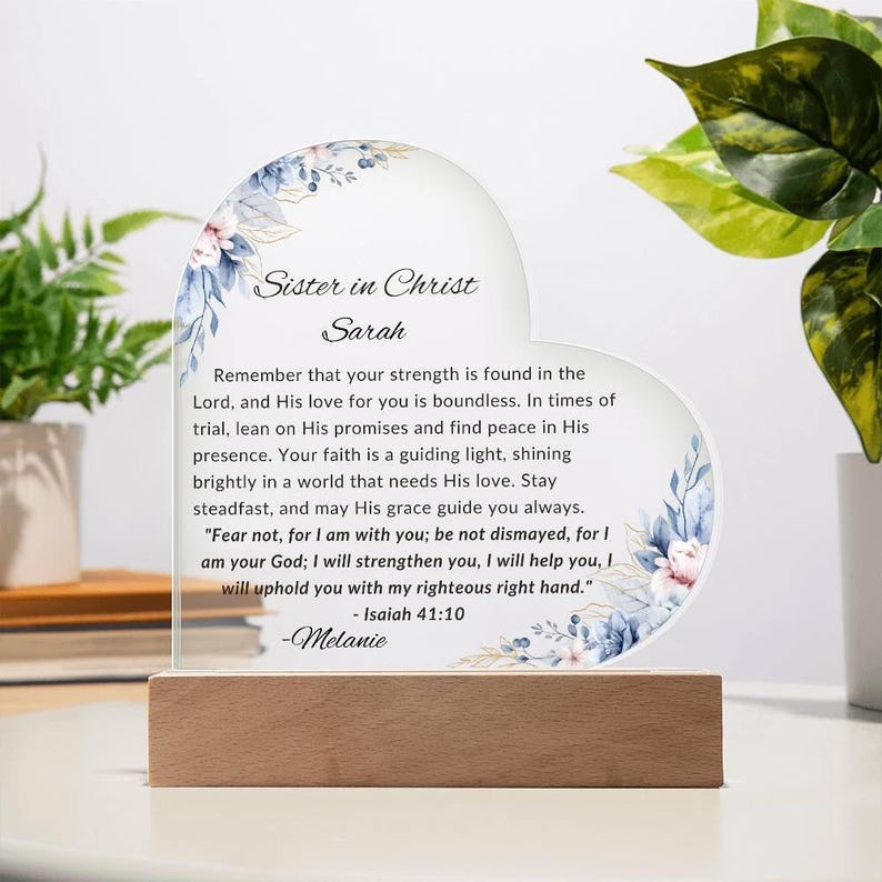 Sister in Christ Friendship Gift Plaque, Thankful for You Gift for Women, Faith Gift for Friend, Christian Thank you Religious Friend Gift