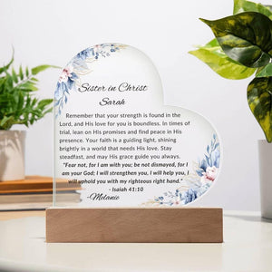 Sister in Christ Friendship Gift Plaque, Thankful for You Gift for Women, Faith Gift for Friend, Christian Thank you Religious Friend Gift