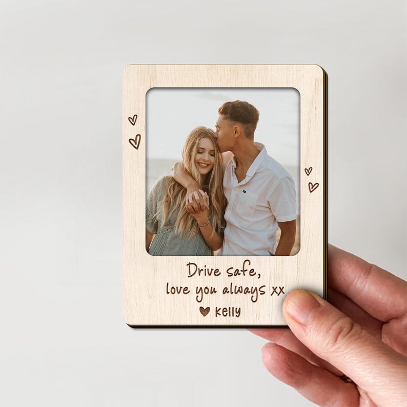 Custom Photo Car Visor Clip, Drive Safe, Valentines Day Gift for Boyfriend, Custom Photo Car Decoration, Couple Photo Visor Clip